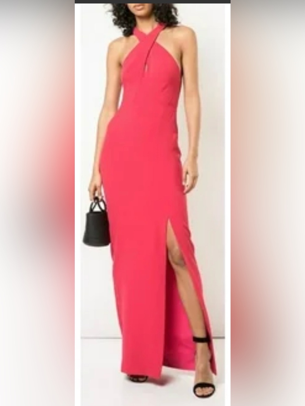 NWT Nicole Miller Collection Techy Crepe Halter Full Length Gown - Size 6
